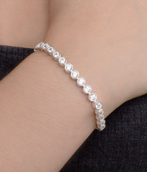 SILVER 925 ENGLISH RIVIERA SPARKLE LARGE BRACELET