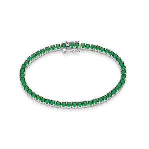 SILVER 925 GREEN SMALL RIVIERA BRACELET