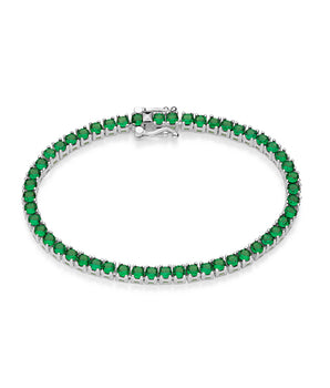SILVER 925 GREEN SMALL RIVIERA BRACELET