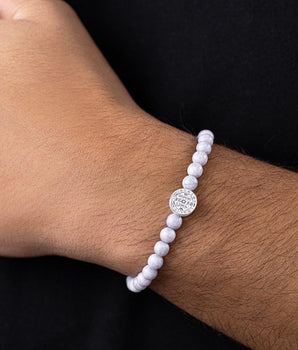 SILVER 925 MEN'S SAINT BENEDICT SHAMBALLA BEAD BRACELET