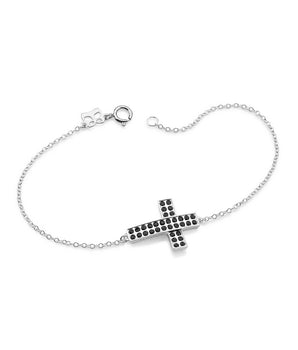 SILVER 925 MEN'S CROSS SMALL BRACELET