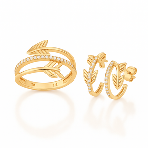 JEWELRY SET GOLD CUPIDS (RING + EARRING)