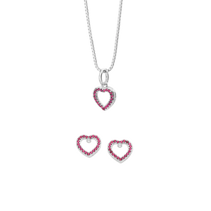 JEWELRY SET SILVER 925 RUBI HEART