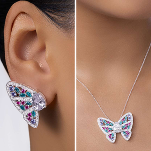 JEWELRY SET SILVER 925 MAJESTIC BUTTERFLY