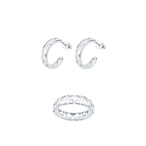 JEWELRY SET BUTTERFLY 925 SILVER (RING + EARRING)
