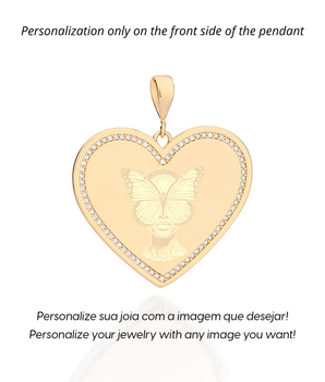 GOLD CUSTOMIZABLE STUDDED HEART PENDANT