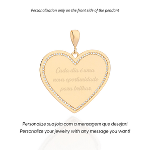 GOLD CUSTOMIZABLE STUDDED HEART PENDANT