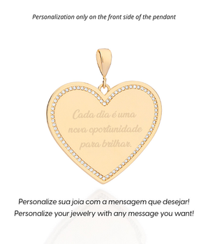 GOLD CUSTOMIZABLE STUDDED HEART PENDANT