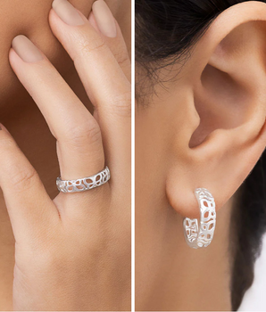 JEWELRY SET BUTTERFLY 925 SILVER (RING + EARRING)