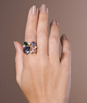 GOLD COLORFUL LIFE CYCLES MAXI RING